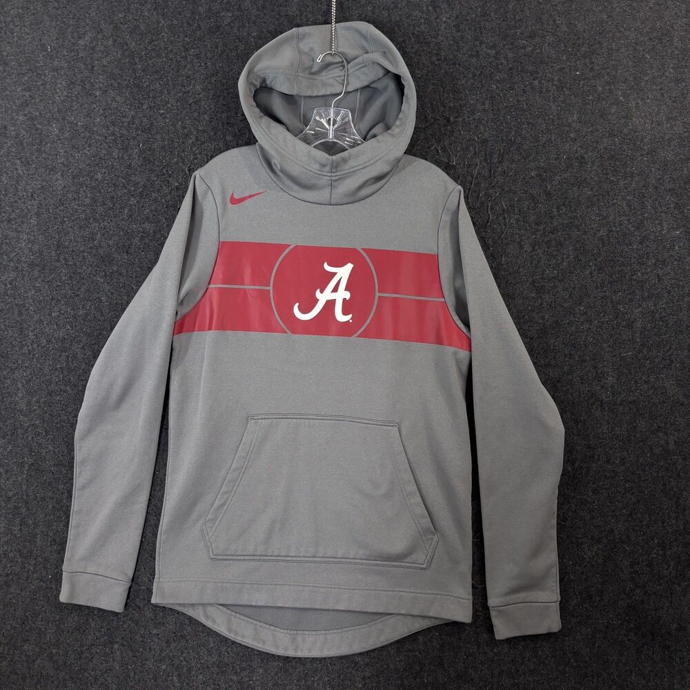 Alabama Crimson Tide Hoodie Women's Medium Gray Basketball Nike Dri Fit Fleece
